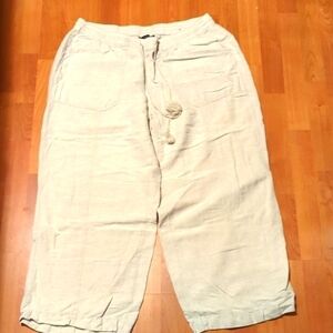 Lane Bryant Cream Wide Leg Pants Elastic Waist 18 20